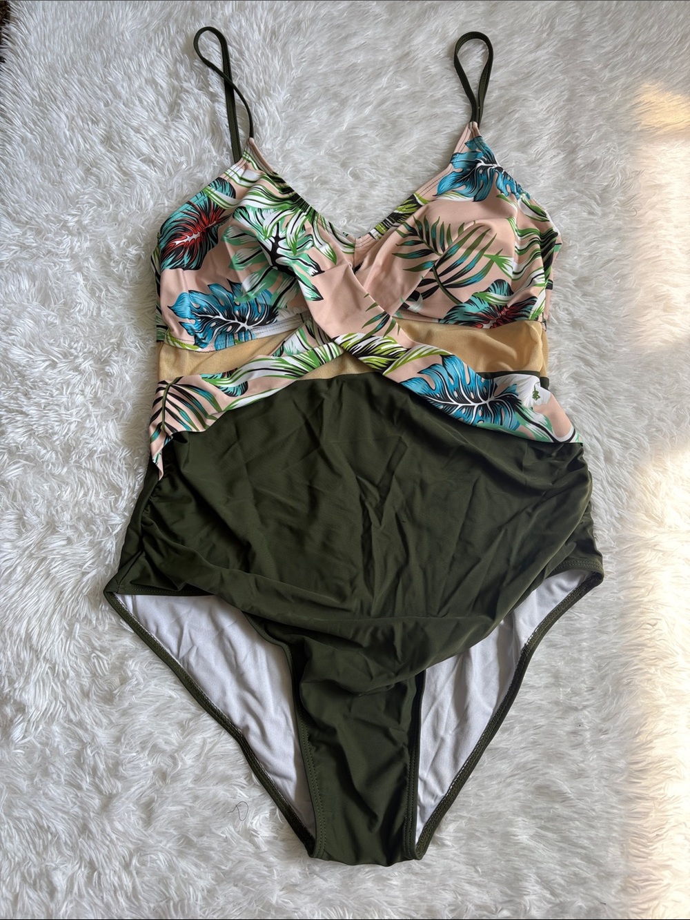 New In Packaging Zando Mesh Floral One Piece Swimsuit Size XL